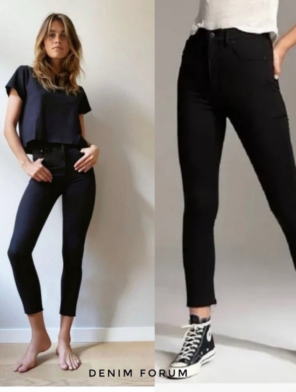 Aritzia Denim Forum Stone Black Lola High-Rise Skinny Cropped Jeans